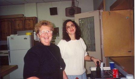 1990's Lidia and other staff kitchen
