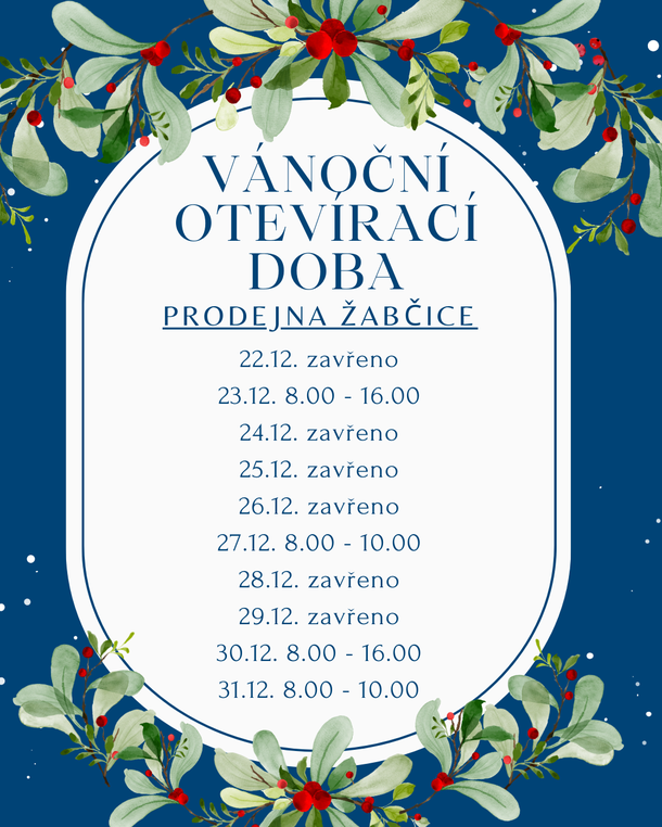 Vánoční otevírací doba Žabčice Miroslav (Příspěvek na Instagramu (4  5))
