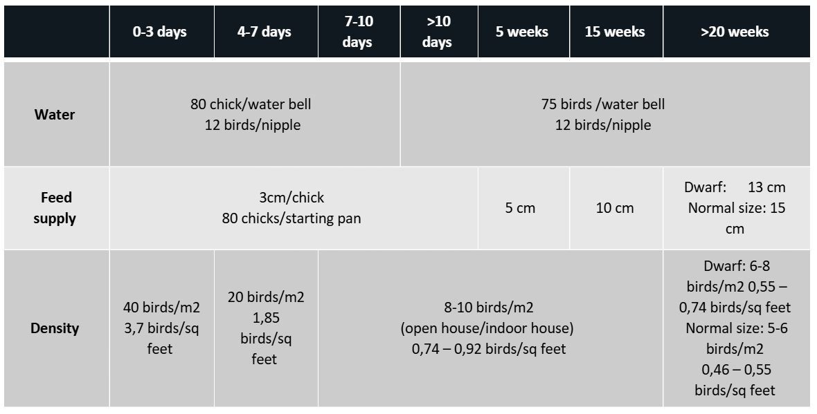 densities table_chick placement
